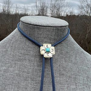 Classic Southwestern Style Bolo Tie Celestial Dreamer Crescent Moons